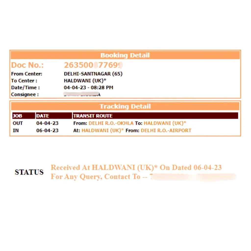 tirupati courier tracking status