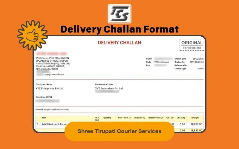 Delivery Challan Format