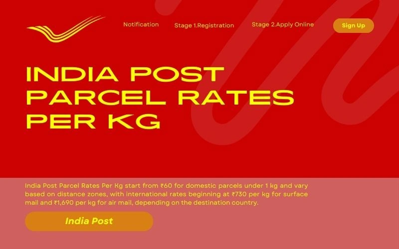 India Post Parcel Rates Per Kg